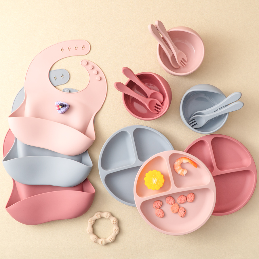Silicone Suction Bowl - 5 шт., детский силиконовый набор для