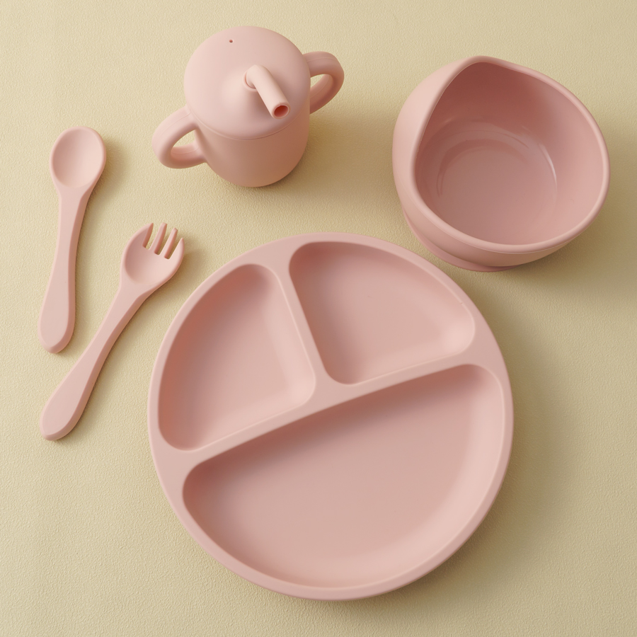Silicone Suction Bowl - 5 шт., детский силиконовый набор посуды